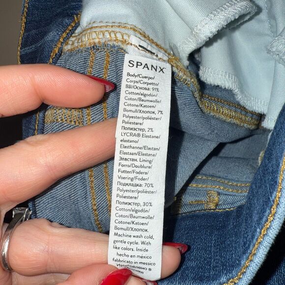 SPANXshape™ EveryWear Seamed-Front Wide Leg Jeans - Blue M - Picture 12 of 13